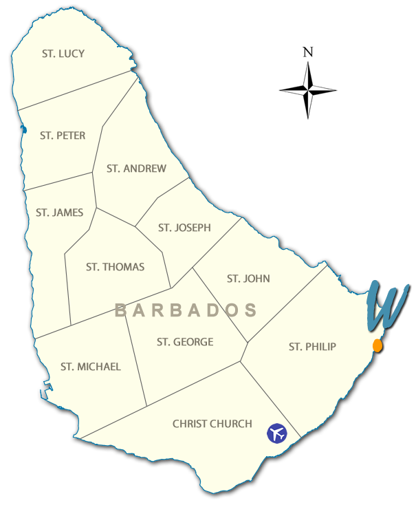 map of barbados wavecrest located lower southeast coast